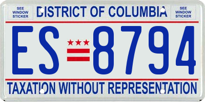 DC license plate ES8794