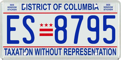 DC license plate ES8795