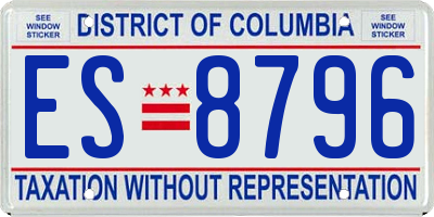 DC license plate ES8796