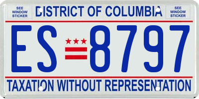 DC license plate ES8797