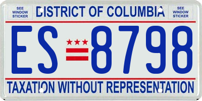 DC license plate ES8798