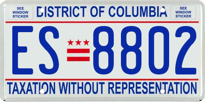 DC license plate ES8802