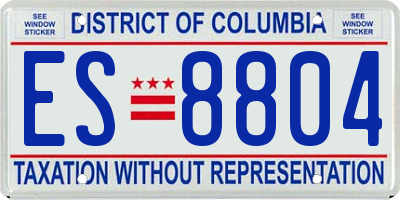 DC license plate ES8804