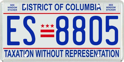 DC license plate ES8805
