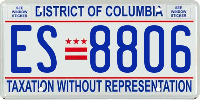 DC license plate ES8806