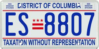 DC license plate ES8807