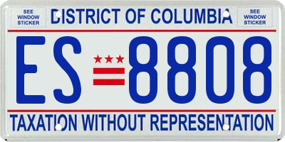 DC license plate ES8808