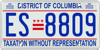 DC license plate ES8809