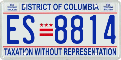 DC license plate ES8814