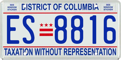 DC license plate ES8816