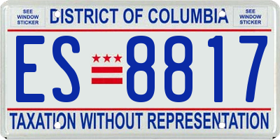 DC license plate ES8817
