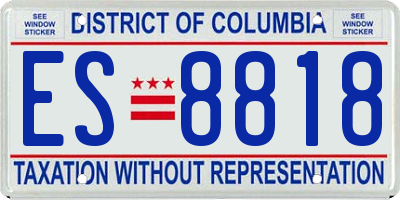 DC license plate ES8818
