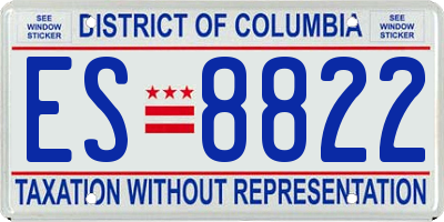 DC license plate ES8822