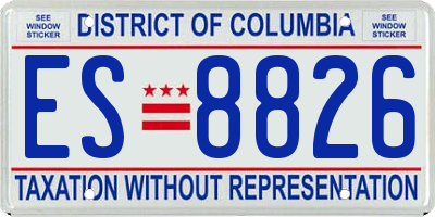 DC license plate ES8826