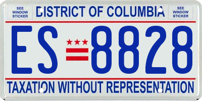 DC license plate ES8828