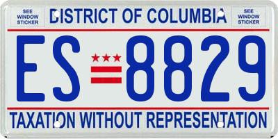 DC license plate ES8829