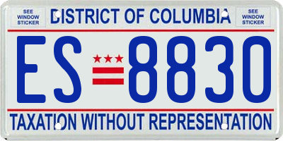 DC license plate ES8830