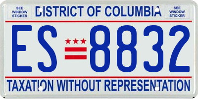 DC license plate ES8832