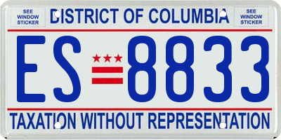 DC license plate ES8833