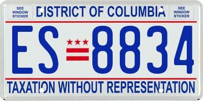 DC license plate ES8834