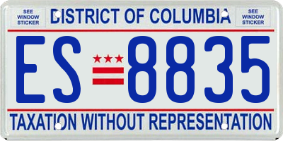 DC license plate ES8835