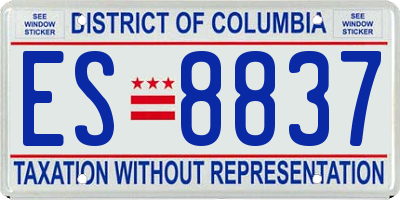 DC license plate ES8837