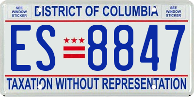 DC license plate ES8847