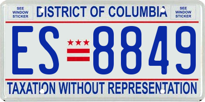 DC license plate ES8849