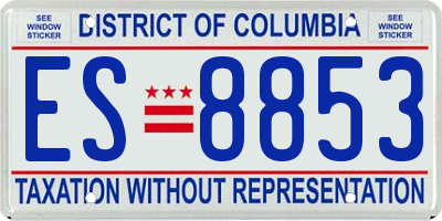 DC license plate ES8853