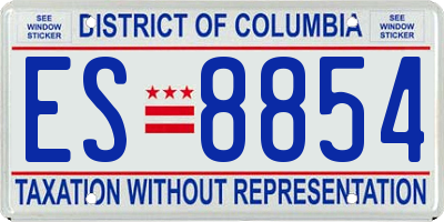 DC license plate ES8854