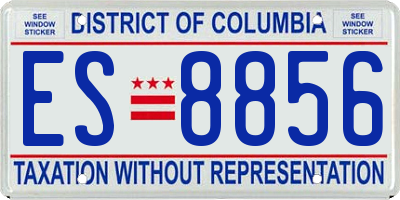 DC license plate ES8856