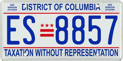 DC license plate ES8857