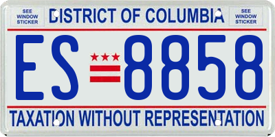 DC license plate ES8858