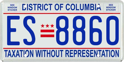 DC license plate ES8860