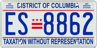 DC license plate ES8862