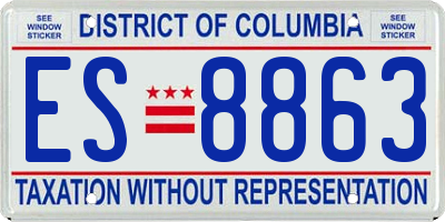 DC license plate ES8863