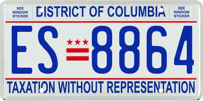 DC license plate ES8864