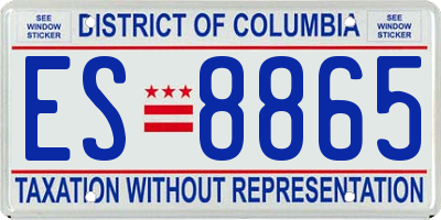 DC license plate ES8865