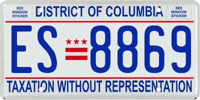 DC license plate ES8869