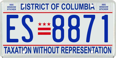 DC license plate ES8871