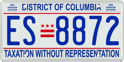 DC license plate ES8872