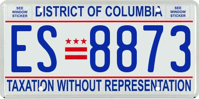 DC license plate ES8873