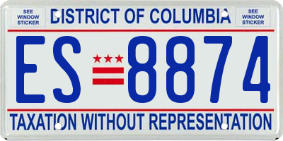 DC license plate ES8874