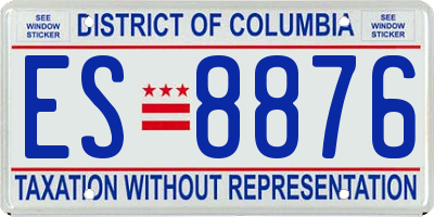 DC license plate ES8876