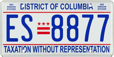 DC license plate ES8877