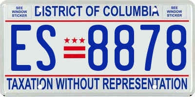DC license plate ES8878