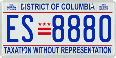 DC license plate ES8880