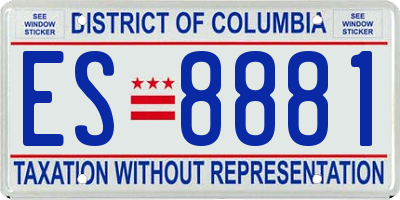 DC license plate ES8881