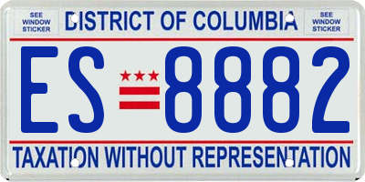 DC license plate ES8882