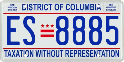DC license plate ES8885